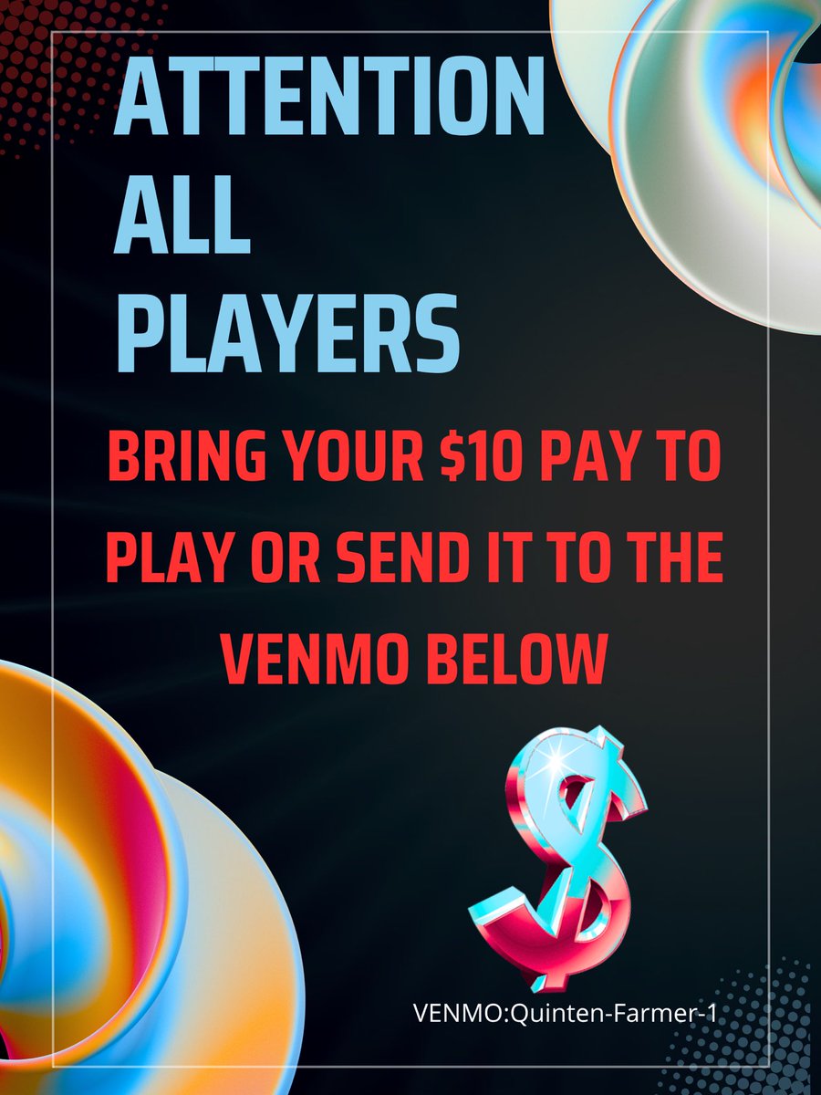 IF YOU DO NOT PAY THEN YOU WILL NOT GET THE CASH PRIZE IF YOU WIN THE TOURNAMENT‼️‼️‼️