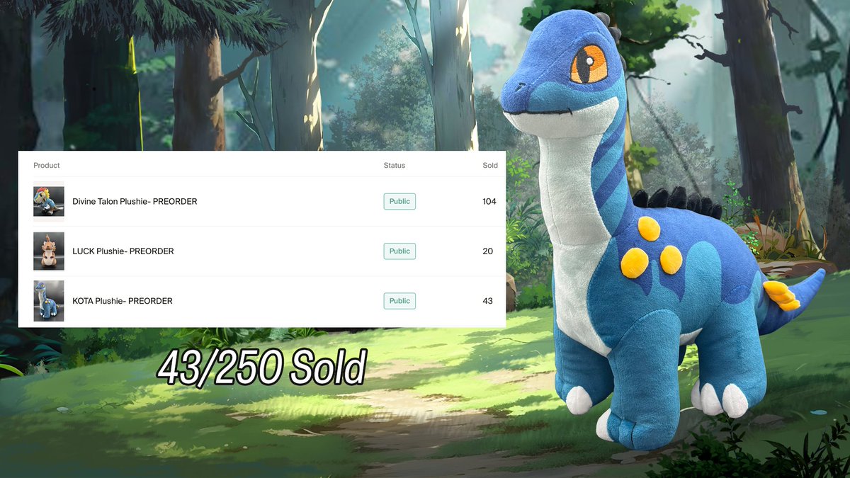 Lunar_DragonEnt's tweet image. Hey Talon Fam! 😊 Just wanted to share a little update on our plushie sales! We need to sell 250 of each adorable plushie by July 25th for them to go into production. Plus, all the proceeds will help us animate episode 2!   

If you can, please swing by the shop at…