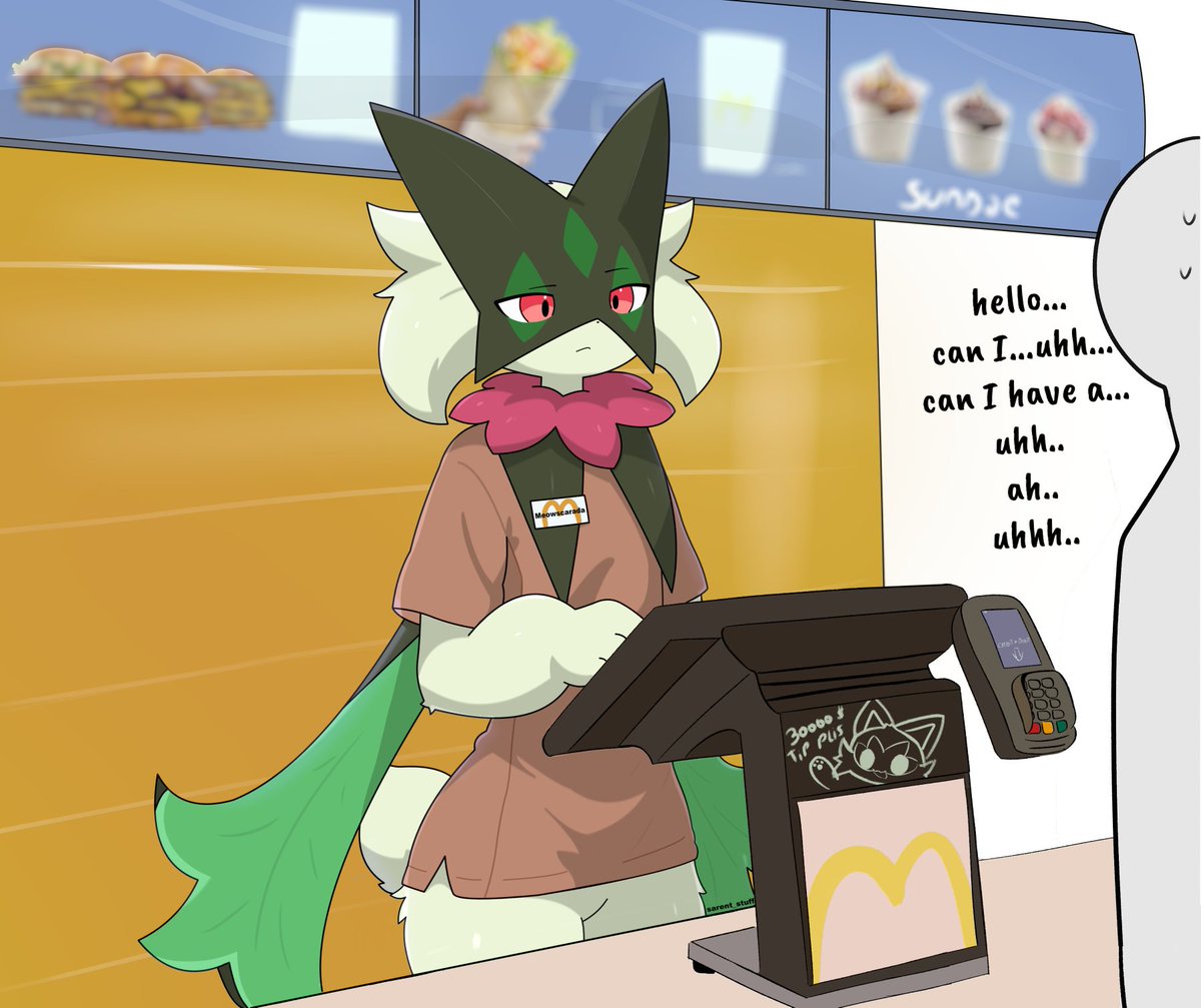 Meowscarada en el trabajo