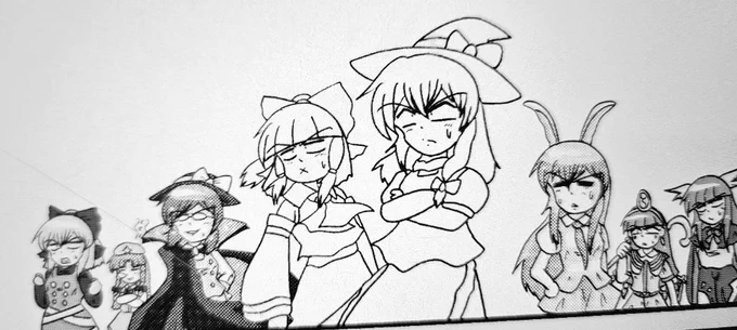 朝から霊夢原稿進めてました

ヤマメちゃん、美鈴、会長、霊夢、まりさ、
うどんげ、馴子さん、シンギョク集合

1コマだけですが 