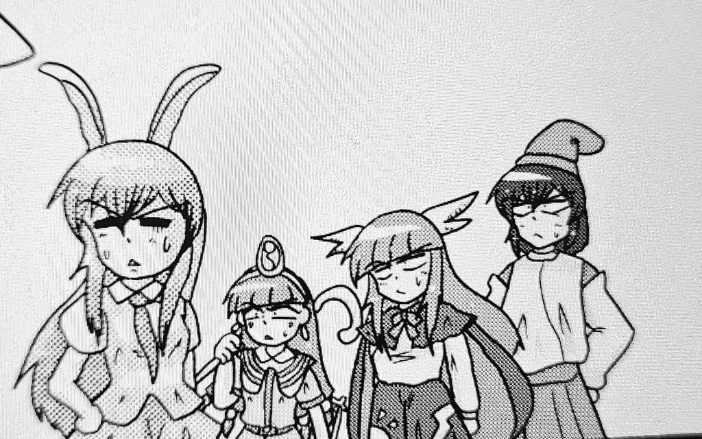 朝から霊夢原稿進めてました

ヤマメちゃん、美鈴、会長、霊夢、まりさ、
うどんげ、馴子さん、シンギョク集合

1コマだけですが 