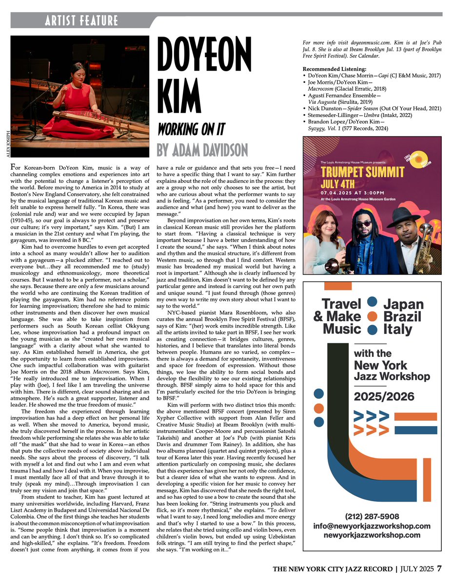 NYC Jazz Record (@nycjazzrecord) on Twitter photo See TNYCJR's July issue feature on DoYeon Kim (p. 6) and see/hear her tomorrow night (7/8) <a href="/JoesPub/">Joeās Pub</a> with pianist <a href="/krisdavismusic/">Kris Davis</a> and drummer Tom Rainey! #jazzgayageum See TNYCJR's July issue feature on DoYeon Kim (p. 6) and see/hear her tomorrow night (7/8) <a href="/JoesPub/">Joeās Pub</a> with pianist <a href="/krisdavismusic/">Kris Davis</a> and drummer Tom Rainey! #jazzgayageum