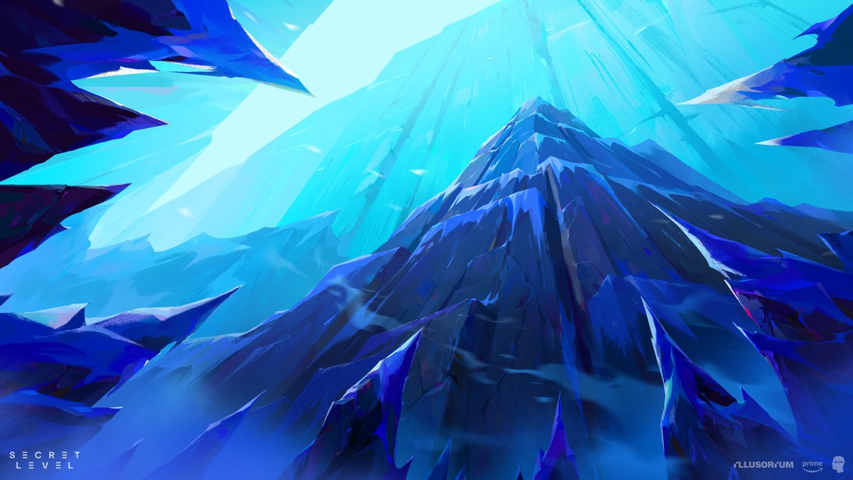 maru_lana's tweet image. Another bunch of matte paintings I did for the frozen mountain and crystal cave sequences in the Secret Level &quot;Tally&quot; episode

#SecretLevel #visdev