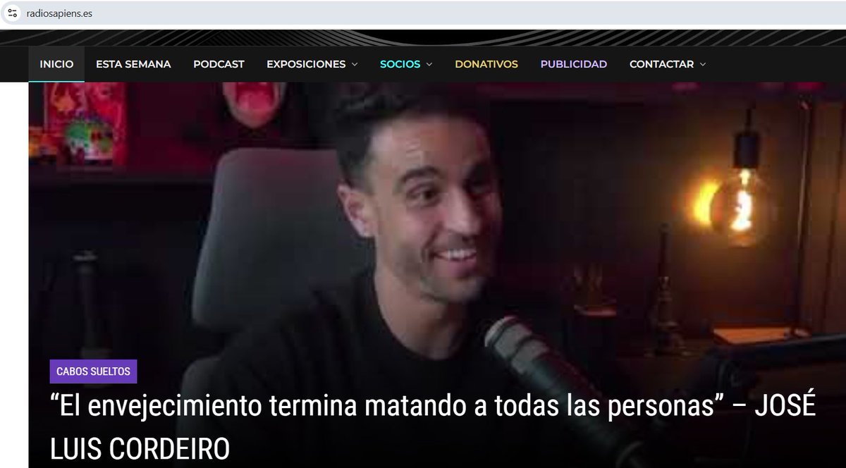 "El envejecimiento termina matando a todas las personas"
Juntos lograremos vencer a la muerte...la entrevista en
 radiosapiens.es/el-envejecimie…
#longevity #internationallongevitysummit #transvisionmadrid