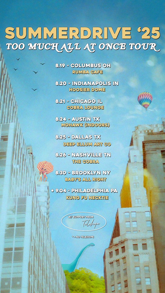 Almost time to do our favorite thing in the world again. If you haven’t yet, grab your tickets for the ‘Too Much All At Once Tour’ through the link in our bio before it’s too late!