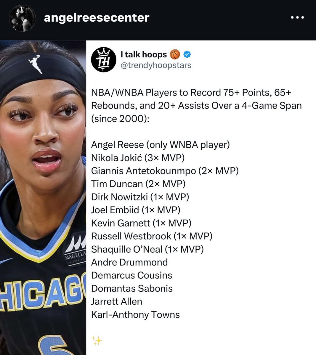 Girl…what you doing on lists with NBA 🐐s? 😮‍💨😤