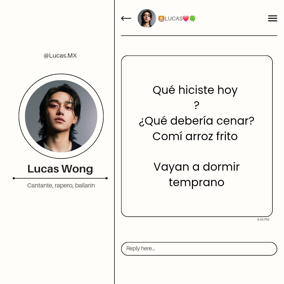 LucasMX444's tweet photo. 𝗕𝘂𝗯𝗯𝗹𝗲: #LUCAS
[250706] Lucas ha mandado un bubble 🫧🦁

Todos sigamos el consejo de nuestro Xuxi y durmamos temprano! 😇

#Lucas #루카스 #WongYukHei #黄旭熙 #Xuxi #LucasSoloist #Kpop #cpop #lucaswong #bubbleupdate #lucasbubble https://t.co/CuwbxhMVyI
