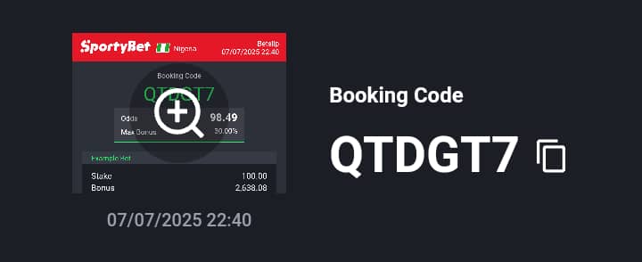 And again 

QTDGT7

You know what to do right?

Responsibly please 🙏🔞📣

<a href="/AdekonojoOlaol2/">SHANTY⚽️🏀TIPS</a> <a href="/MichaelEdinam/">Edinam Michael</a> <a href="/ADT_Freetips/">ADT</a> @Afc_Saks <a href="/allentipz/">ALLENTIPZ</a> @BetLane_01 <a href="/bettinghubgames/">BETTING HUB ⭐️🫵🏽</a> <a href="/BettingKrown/">BETTING KROWN</a> @BOOM_TO_WIN <a href="/BoomQueen_/">BoomQueen💥👸🏽</a> <a href="/boomrotic/">💤👽</a> <a href="/BoomQueen_/">BoomQueen💥👸🏽</a> <a href="/DCO_ANALYSIS/">DCO ANALYSIS 🌕</a> <a href="/diviniro_tipss/">Diviniro Tipss 🏆🏆</a> <a href="/GoldenTips001/">Golden Tips</a>