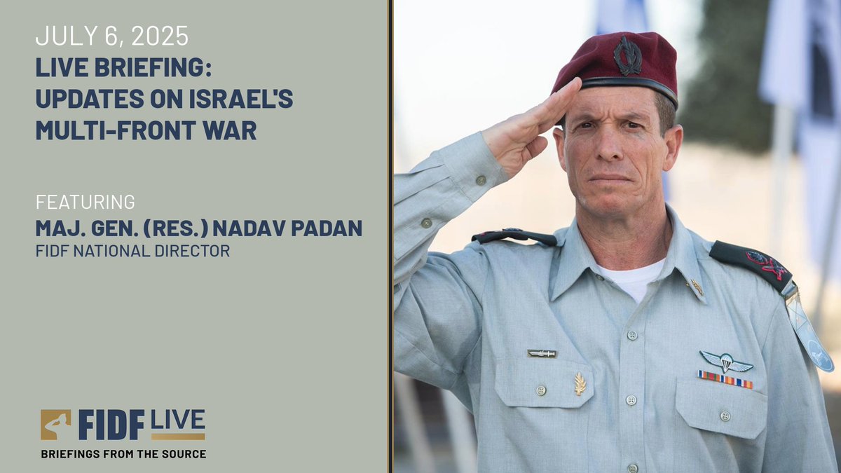 JBSTVORG's tweet image. TONIGHT at 7 ET on JBS: @FIDF CEO Steven Weil is joined by Maj. Gen. (Res.) Nadav Padan for updates on the current state of the war and the evolving geopolitical situation with #Iran.
Find your channel: jbstv.org/find-us
or Livestream: jbstv.org/watch-live
