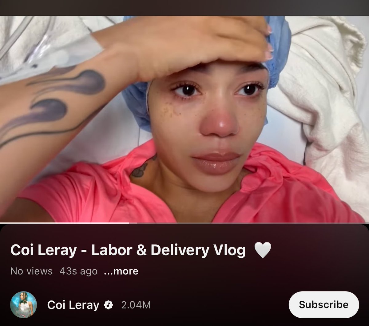 coi_leray's tweet image. Labor & Delivery Vlog out now youtu.be/cy1ZT8GkZxs?si…