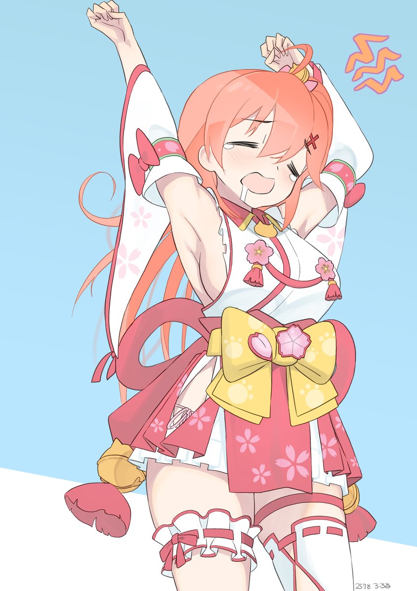LaurolAzuki's tweet image. ふにぇ～（あくび）　#miko_Art