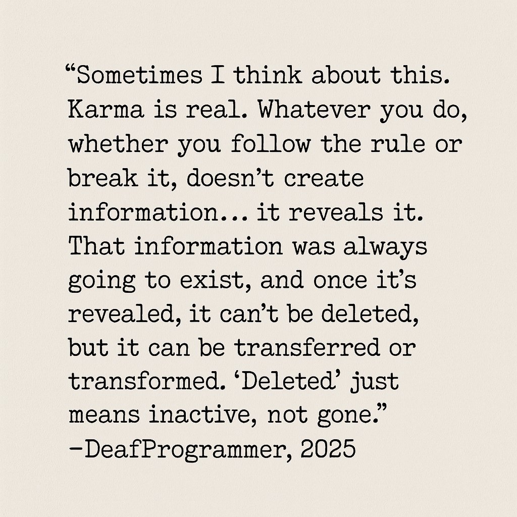 DeafProgrammer's tweet image. #rules #karma #data #dataintegrity #information