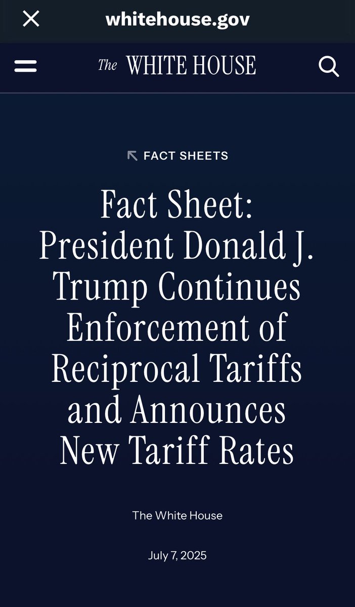 Someone inform the poor guy that the tariffs are not reciprocal. I mean, the “fact” sheet can’t even get the headline right 🤣