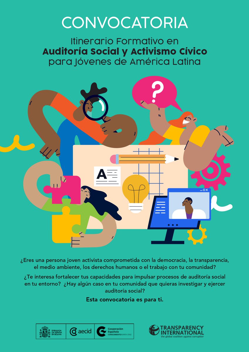 🚨 ¡Atención, jóvenes de América Latina y el Caribe!

Llega el Itinerario Formativo sobre Auditoría Social y Activismo Cívico. Dirigido a jóvenes con experiencia en activismo, derechos humanos, medioambiente, participación o voluntariado.

🔗 Postula aquí: encuentroauditoriasocial.aecidscz.com