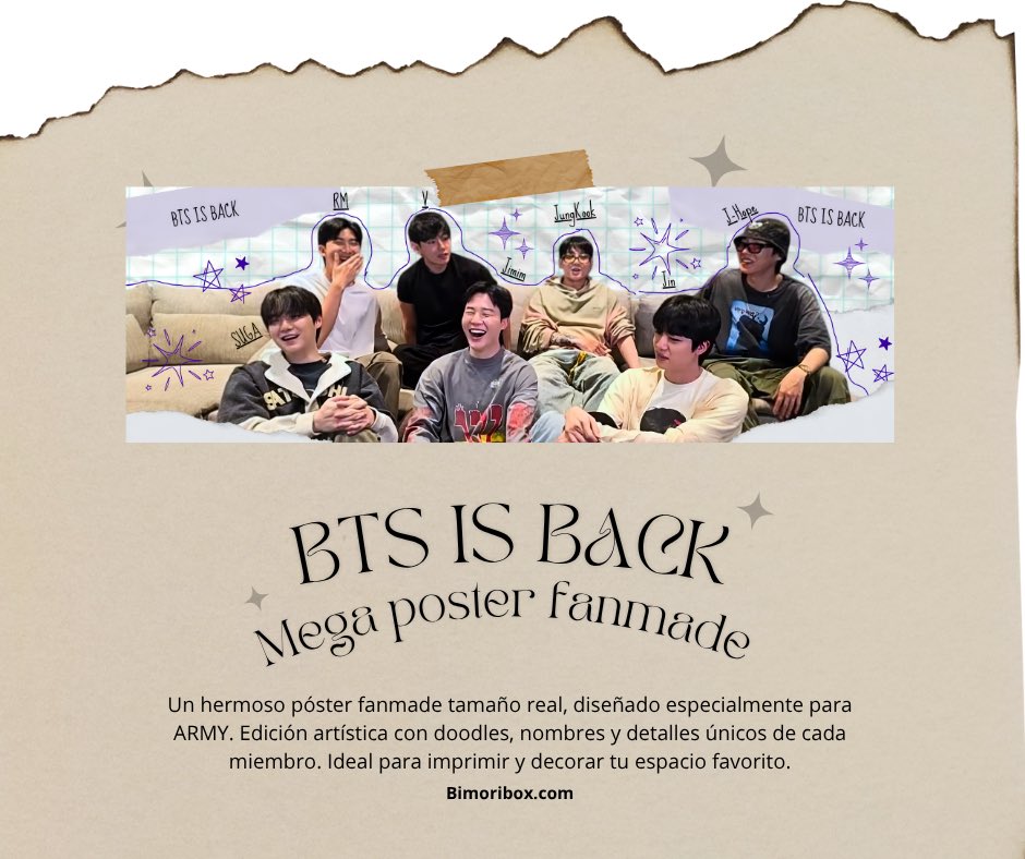 BimoriBox's tweet photo. 🌸 𝐍𝐮𝐞𝐯𝐨 𝐏𝐎𝐒𝐓𝐄𝐑 𝐅𝐀𝐍𝐌𝐀𝐃𝐄 𝐁𝐓𝐒 🌸
Descarga versión clean y versión pro para imprimir 🖨️💜
✨ No edites, revendas ni lo hagas pasar por tuyo.
💌 Si te gusta, apóyame con un cafecito ☕ en Ko-fi
🔗 https://t.co/xBNMw4OeB5
#BTSIsBack #PosterBTS #FanmadeBTS #Army https://t.co/BDM8yKQn5e