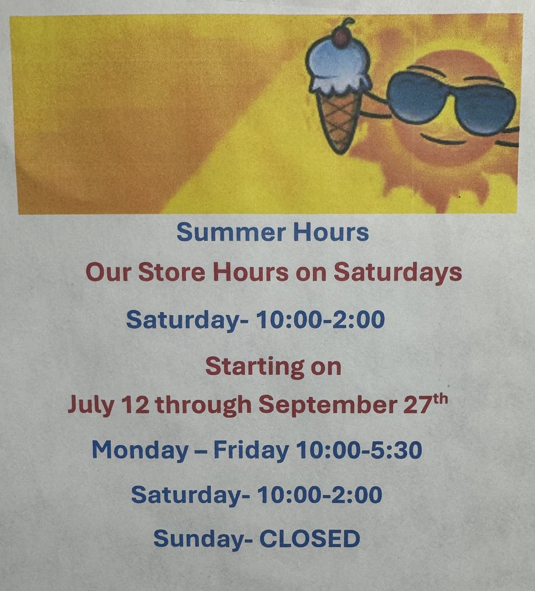 FitRiteUniform's tweet photo. Our Saturday store hours will be adjusted for the months of July, August, and September. We will resume our normal store hours in October #fitriteuniformco https://t.co/OiseIKXs9y