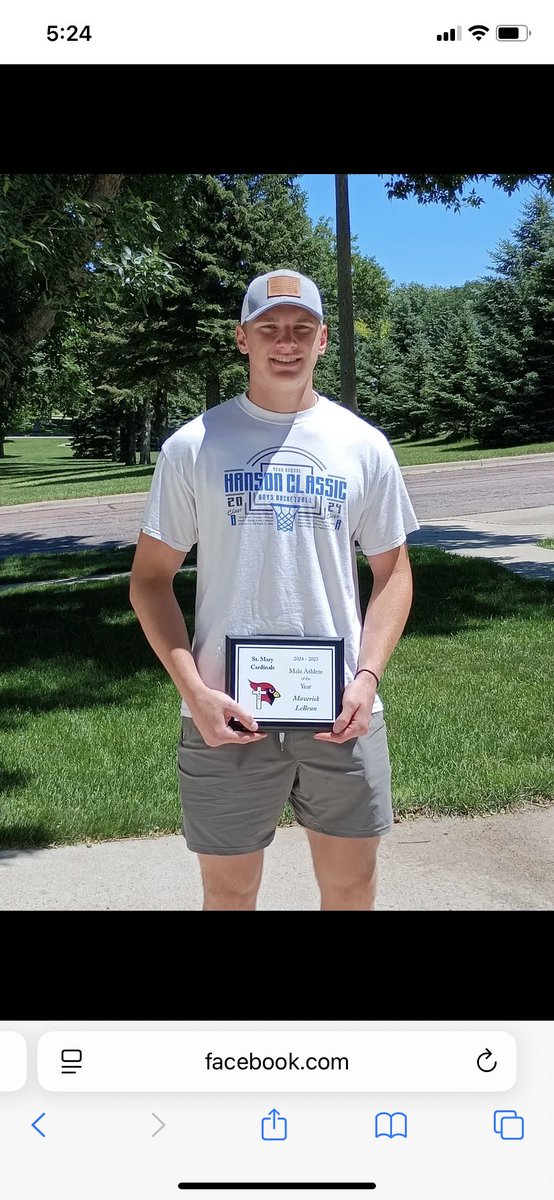 Congratulations Maverick LeBrun.  St Mary HS male Athlete of the year!