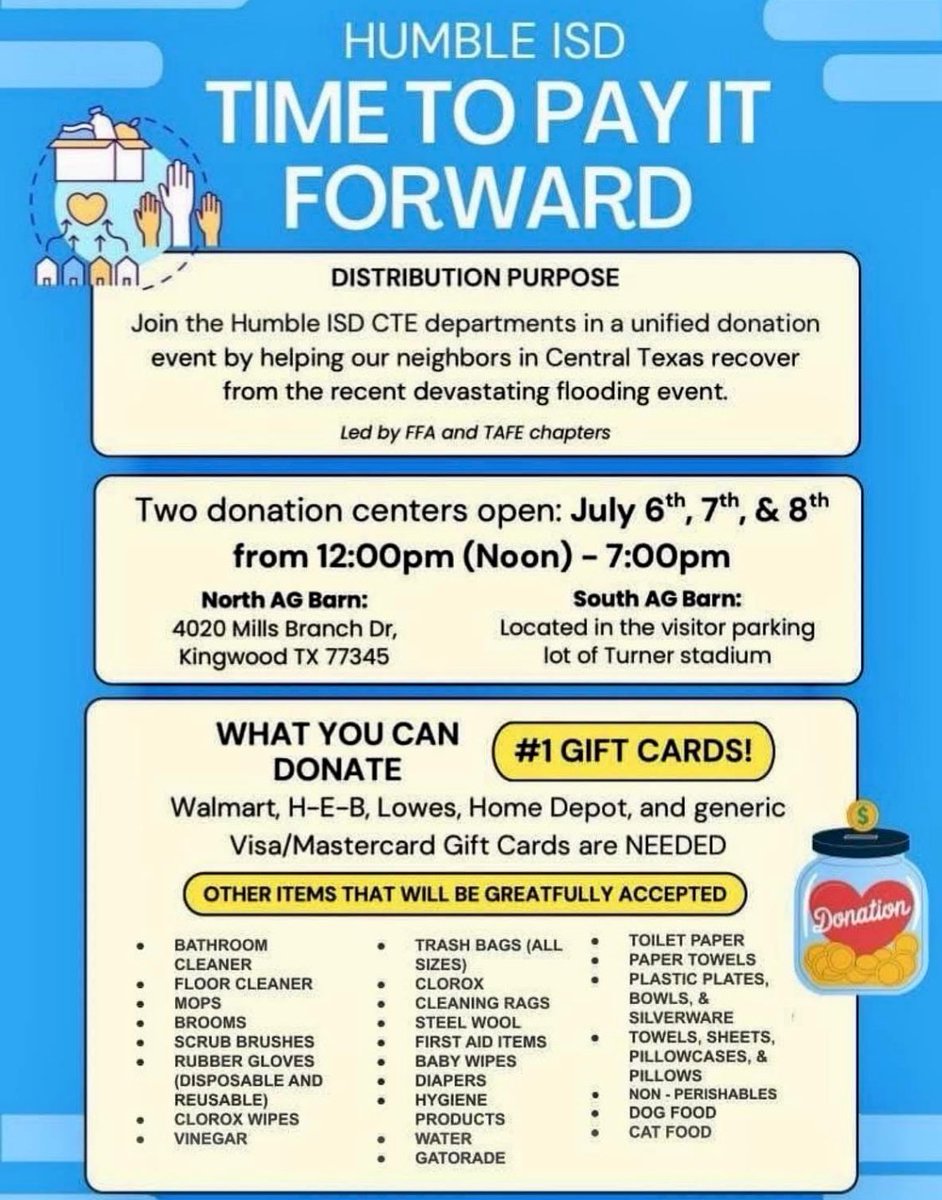TXHSTennisCoach's tweet image. Kingwood Tennis Team helping to answer the call from Humble ISD CTE department to send much needed supplies to the Hill Country! Please continue to pray for rescue and you can still bring stuff tomorrow to the Humble ISD AG barns! @HumbleISD_KHS @KWCoachMel @HumbleISD_Ath