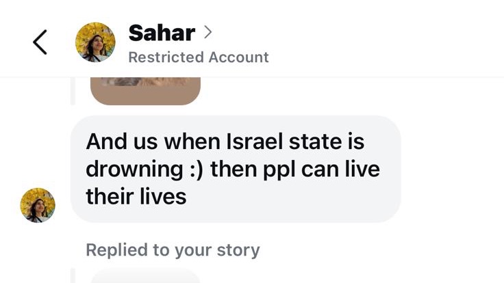 Why in the world is Sahar Khamsehi, a healthcare contractor and consultant with groups like Planned Parenthood, sending DM's to a Jewish woman wishing her a painful death?

In other messages she uses a disability slur, claims Jews are only motivated by money, and hopes the Jewish