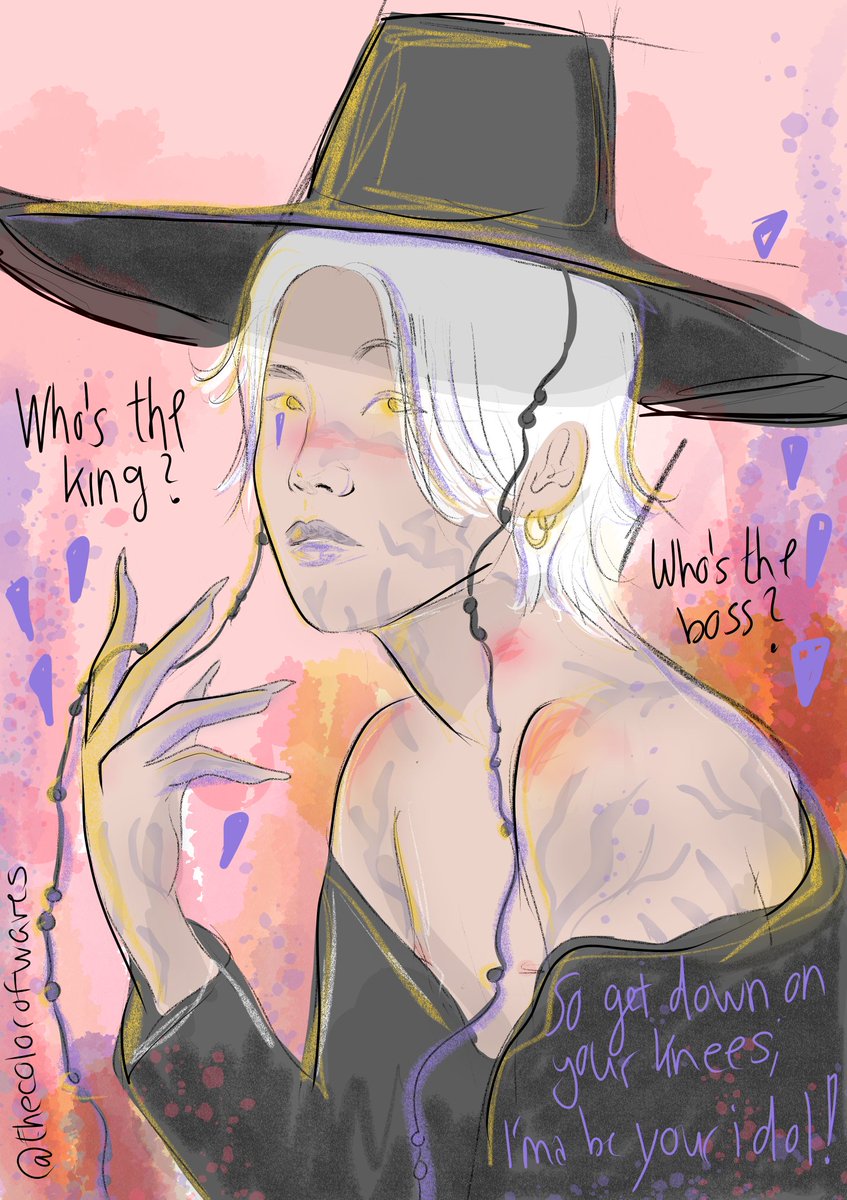 Not my usual cup of tea, but I'm obsessed with this movie and wanted to draw a Saja Yoongi boongi since I've watched it. 🥺

So get down on your knees...