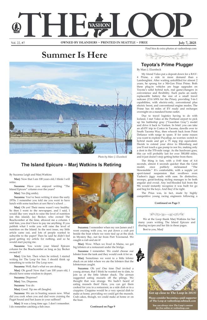 Vashonloop's tweet image. The new #vashonloop is out--volume 22 #7.  Read it online or pick up a  paper copy on the island. #vashon

vashonloop.com