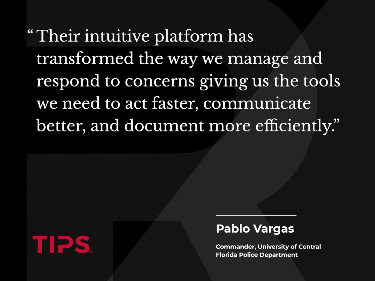 Rozin_Tech's tweet image. Here's more of our clients are saying about TIPS!
#TIPS #CaseManagement #TargetedViolencePrevention