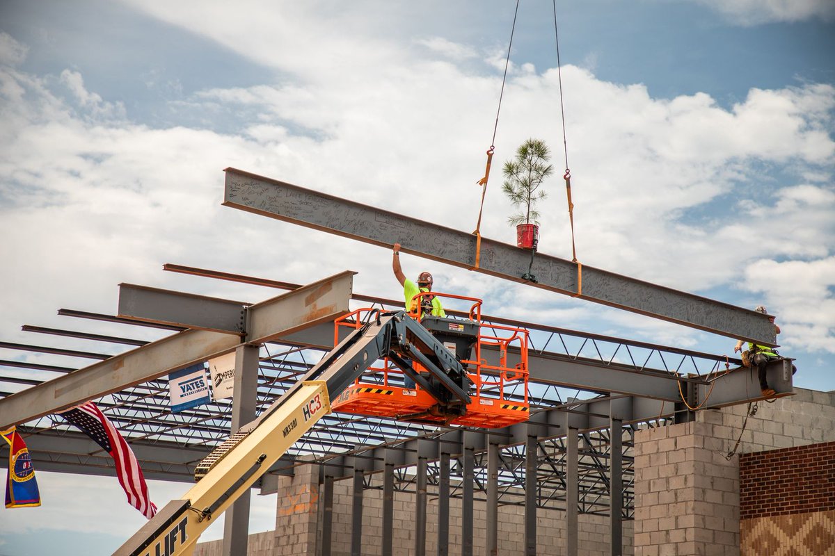 Yates celebrated the topping out of Choctaw Central High School in Choctaw, Mississippi. Congratulations to the project team for reaching this milestone! #yatesbuilds