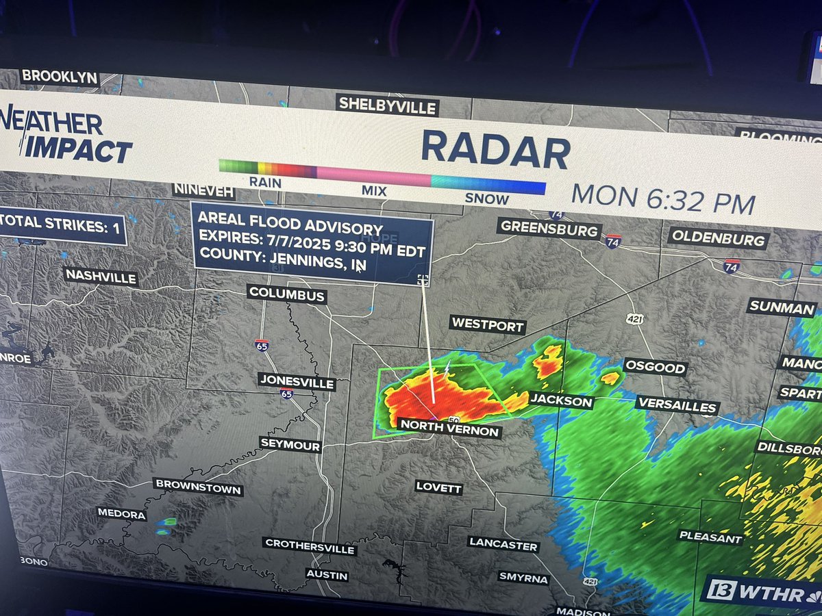 Flood advisory for North Vernon and northern Jennings county until 9:30pm