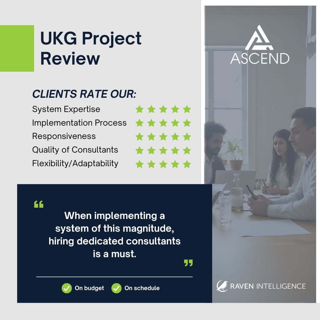 Ascend, Inc. (@ascend_ps) on Twitter photo A powerful people management solution should have a powerful team dedicated to your best implementation and ROI. Read more <a href="/ravenintell/">Raven Intelligence</a> reviews for <a href="/Ascend_PS/">Ascend, Inc.</a> <a href="/UKGInc/">UKG</a> services ➡️ ascendps.com
#PowerfulTeam #PowerfulHCM #UKG #UKGServicesPartner #FiveStarReviews A powerful people management solution should have a powerful team dedicated to your best implementation and ROI. Read more <a href="/ravenintell/">Raven Intelligence</a> reviews for <a href="/Ascend_PS/">Ascend, Inc.</a> <a href="/UKGInc/">UKG</a> services ➡️ ascendps.com
#PowerfulTeam #PowerfulHCM #UKG #UKGServicesPartner #FiveStarReviews
