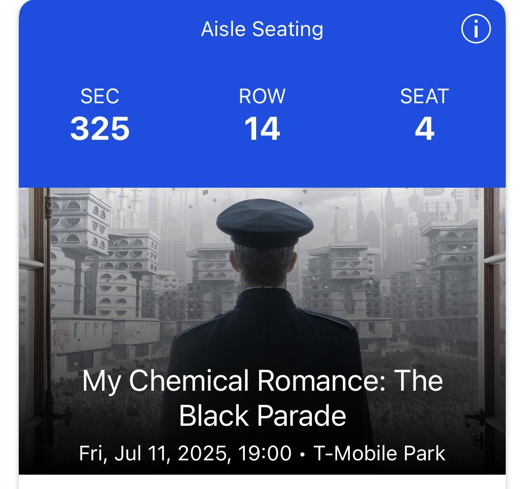 katvbren's tweet photo. Selling one seated ticket for My Chemical Romance at T-Mobile Park Seattle - $100  USD or best offer! DM me if you are interested 🖤 #mychemicalromance https://t.co/3v3j2Tjnaw