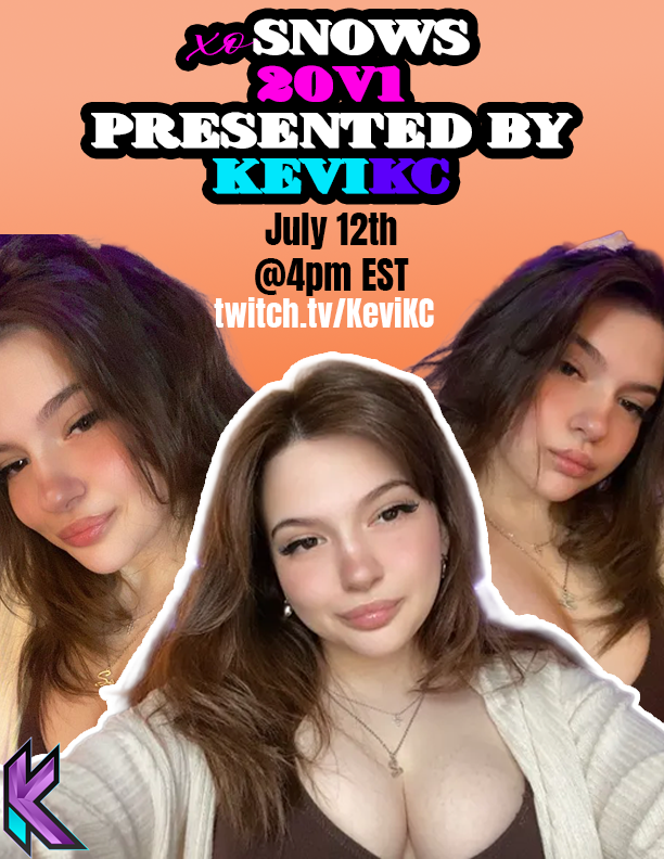 KeviKC_'s tweet image. THE Official @xosnows 20v1!!!
Live July 12th 4:00pm Est!!!
Application: docs.google.com/forms/d/e/1FAI…
See ya&apos;ll there!