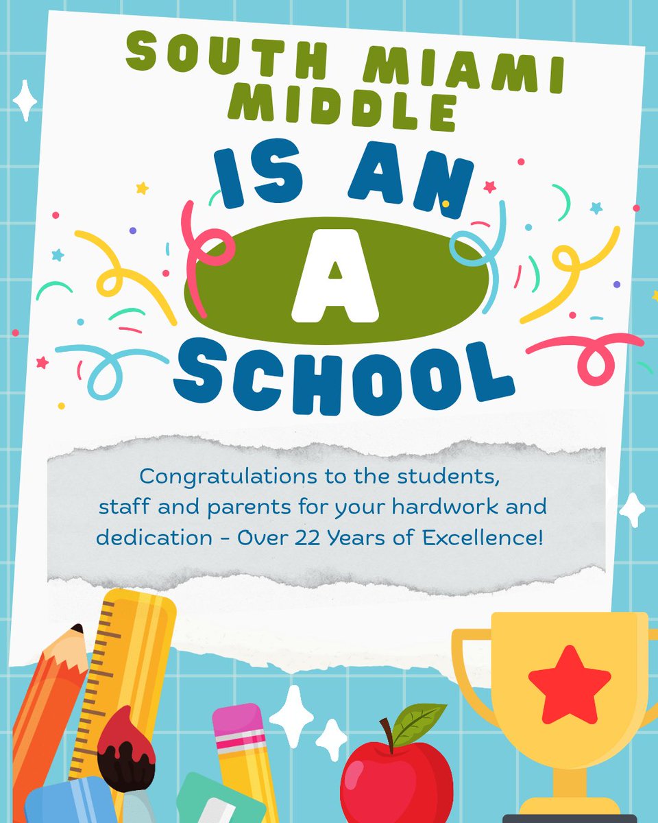 South Miami Middle (@smmcswildcats) on Twitter photo We are Proud to Announce that Once Again SMMCS has Earned Top Grade! True Testament to Stakeholder Support and Collaboration ππ‘π
#TeamWork
#YourBestChoiceMDCPS
<a href="/MDCPS/">Miami-Dade Schools</a> <a href="/SuptDotres/">Jose L. Dotres, Ed.D.</a> <a href="/MDCPSCentral/">Central Region</a> <a href="/MsSwainCRO/">MsSwain_CRO</a> <a href="/MariTereMDCPS/">Mari Tere Rojasπ</a> <a href="/miamimagnets/">Miami Magnet Schools</a> We are Proud to Announce that Once Again SMMCS has Earned Top Grade! True Testament to Stakeholder Support and Collaboration ππ‘π
#TeamWork
#YourBestChoiceMDCPS
<a href="/MDCPS/">Miami-Dade Schools</a> <a href="/SuptDotres/">Jose L. Dotres, Ed.D.</a> <a href="/MDCPSCentral/">Central Region</a> <a href="/MsSwainCRO/">MsSwain_CRO</a> <a href="/MariTereMDCPS/">Mari Tere Rojasπ</a> <a href="/miamimagnets/">Miami Magnet Schools</a>