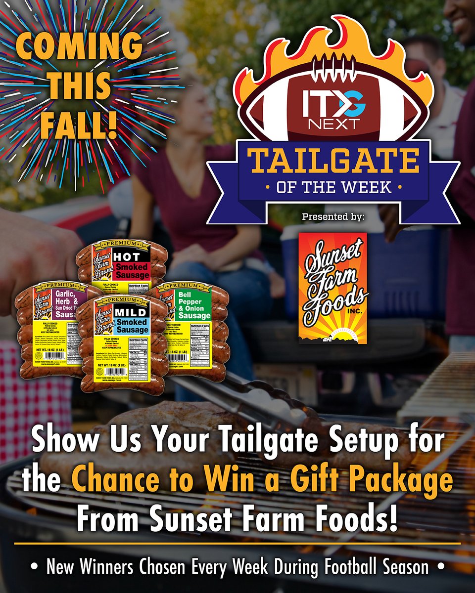 ITG Next - Georgia (@itgnext_georgia) on Twitter photo 🚨 BIG NEWS for football fans and food lovers 🚨
This fall ITG Next is launching Tailgate of the Week, presented by <a href="/sunsetfarmfoods/">Sunset Farm Foods</a> #sponsored
We’ll be spotlighting the top tailgates during football season, and you could be one of our winners! 🎉
🎁 Winners receive a prize 🚨 BIG NEWS for football fans and food lovers 🚨
This fall ITG Next is launching Tailgate of the Week, presented by <a href="/sunsetfarmfoods/">Sunset Farm Foods</a> #sponsored
We’ll be spotlighting the top tailgates during football season, and you could be one of our winners! 🎉
🎁 Winners receive a prize