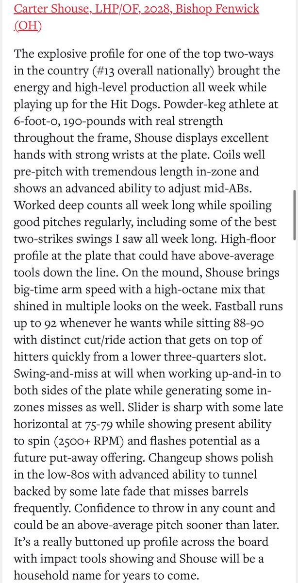 Carter Shouse (@cshouse41) on Twitter photo Thank you <a href="/IanSmittyGA/">Ian Smith</a> for the write up!
Great week last week with <a href="/baseballcrazy00/">Tony Leonard</a>
<a href="/HitDogsHammond/">Motor City Hit Dogs Hammond National</a>
<a href="/fenwicksports/">Bishop Fenwick Athletics</a>
<a href="/DocWieland/">Doc Wieland</a> Thank you <a href="/IanSmittyGA/">Ian Smith</a> for the write up!
Great week last week with <a href="/baseballcrazy00/">Tony Leonard</a>
<a href="/HitDogsHammond/">Motor City Hit Dogs Hammond National</a>
<a href="/fenwicksports/">Bishop Fenwick Athletics</a>
<a href="/DocWieland/">Doc Wieland</a>