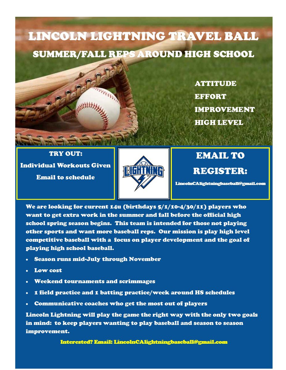 lincolnlighttb's tweet photo. First practice starts Friday. Email is for more information. https://t.co/0gsk1r5dPc