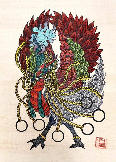 おはようございます。 本日も絵が描けることに感謝 迦楼羅、完成しました。 8月の展示会の作品はこの辺にしておいて、京都の展示会の作品制作にそろそろ取りかからないとな