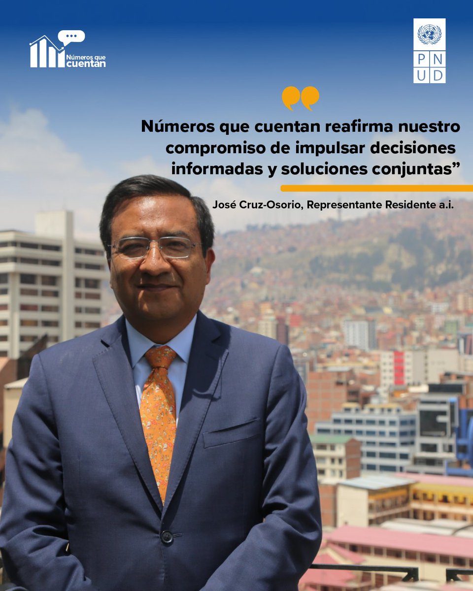 José Cruz-Osorio, Representante Residente a.i. del PNUD en Bolivia, destaca que “Números que cuentan” refuerza el compromiso de promover decisiones informadas y soluciones conjuntas, invitando a utilizar datos y evidencias para transformar realidades

➡ bit.ly/45M0pPc