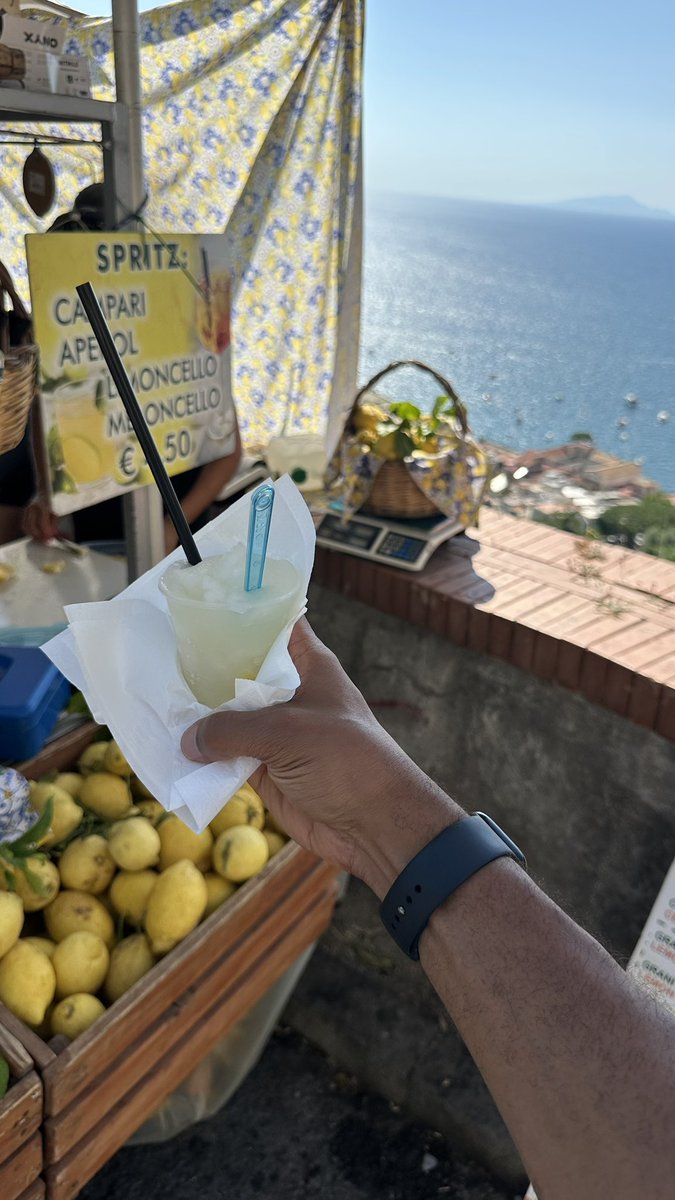 ATLRemix's tweet image. On my drive down to Positano, I stopped to take a few pictures and ended up getting some of the best lemon sorbet I’ve ever had from this little truck on the side of the road. 🍋