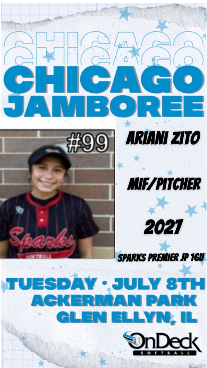 Ariani Zito (@ariani466435215) on Twitter photo I am beyond excited to be invited to the <a href="/ondecksoftball/">OnDeck Softball 🥎</a> in Glen Ellyn, IL on July 8th. I am ready to show off my skills! <a href="/jparrott3/">Jason JP Parrott</a> <a href="/Sparks16uJP/">Sparks16u JP</a> <a href="/Jmay7777/">Jeff May</a> <a href="/joe_tholl/">Sparks 18U Premier</a> <a href="/MizzouSoftball/">Mizzou Softball</a> <a href="/CoachLarissaA/">Larissa Anderson</a> I am beyond excited to be invited to the <a href="/ondecksoftball/">OnDeck Softball 🥎</a> in Glen Ellyn, IL on July 8th. I am ready to show off my skills! <a href="/jparrott3/">Jason JP Parrott</a> <a href="/Sparks16uJP/">Sparks16u JP</a> <a href="/Jmay7777/">Jeff May</a> <a href="/joe_tholl/">Sparks 18U Premier</a> <a href="/MizzouSoftball/">Mizzou Softball</a> <a href="/CoachLarissaA/">Larissa Anderson</a>