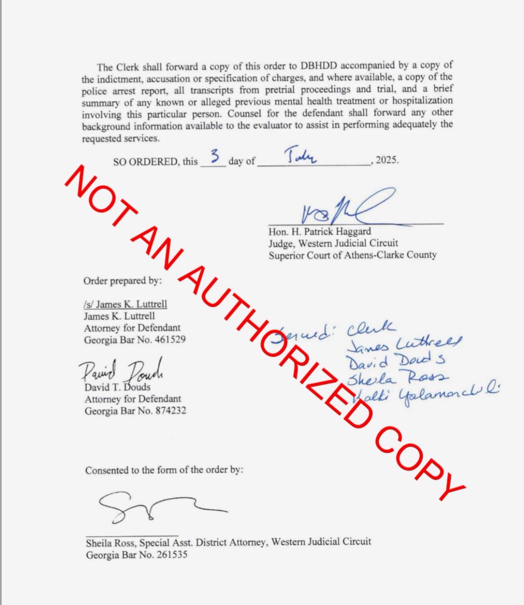🚨🚨Breaking Legal News

The m@rderer of Laken Riley has asked for and will receive a court ordered mental health evaluation

His counsel says his potential mental deficiency could interfere with his ability to participate in his appeals