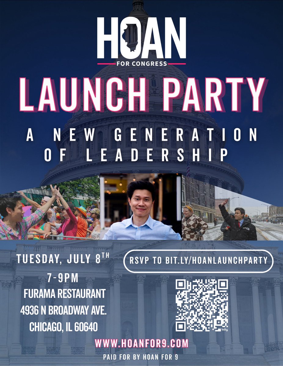 HoanDHuynh's tweet image. 🚨 Big week ahead! 🚨
Join us this Tuesday 7pm at Furama as we officially launch 🚀 our campaign to bring new energy & leadership to IL-09.
Come meet the team, hear our vision & be part of something bigger. Let’s make history, together.
#HoanFor9 #IL09 #CampaignLaunch