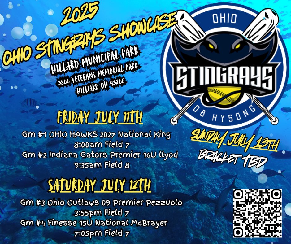 We are at it again this weekend! After a good showing at the TNT in PA we are headed to the Stingray Showcase this weekend. I have posted our schedule and I hope to see all of you at the field.