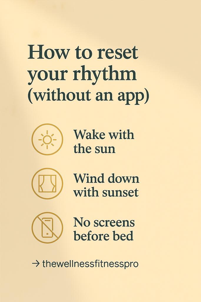 Wellnessfitpro's tweet photo. You don’t need more motivation You need rhythm.
 Align your body with the sun—not your screen.  
Sleep syncing isn’t a trend.  
 It’s a return to nature.
#thewellnessfitnesspro #SleepSyncing #CircadianHealth  
#DigitalDetox #WellnessHack #MindBodyRhythm  
#SunlightBeforeScreens https://t.co/NYY6Z0lWq8