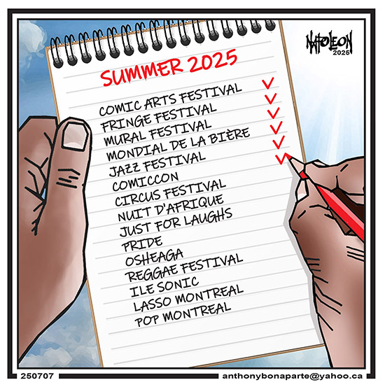 Anthony Bonaparte (@napoleontoons) on Twitter photo Festival Season
July 7, 2025
<a href="/mtljazzfestival/">Festival International de Jazz de Montréal</a> <a href="/justforlaughs/">JUST FOR LAUGHS</a> <a href="/osheaga/">OSHEAGA</a> #MontrealPride Festival Season
July 7, 2025
<a href="/mtljazzfestival/">Festival International de Jazz de Montréal</a> <a href="/justforlaughs/">JUST FOR LAUGHS</a> <a href="/osheaga/">OSHEAGA</a> #MontrealPride