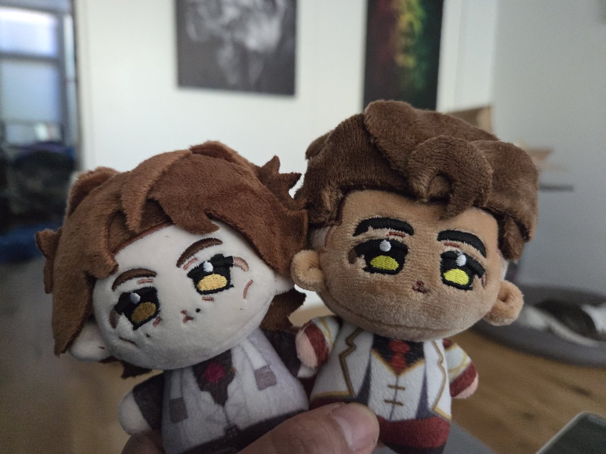 They arrived today! Thank you! <a href="/doufupuff/">dou 🪶 @ yaoi grind</a> for making these adorable plushies they are so cute!