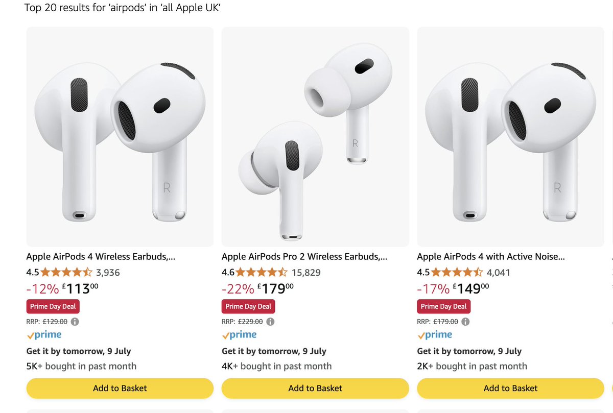 catchagem_'s tweet image. Apple Airpods now reduced at Amazon in the Prime Day sale.. Get The AirPods Pro 2s for just Β£179! π§
amazon.co.uk/stores/page/6Dβ¦
