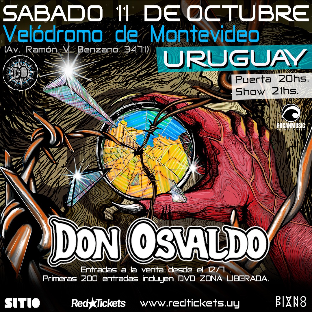 DonOsvaldoOf's tweet photo. Volvemos a Uruguay
Desde el Sábado 12/7 entradas a la venta por @RedTicketsUY
Primeras 200 incluyen dvd Zona Liberada

Suena Don Osvaldo https://t.co/nBnK8wR6qm