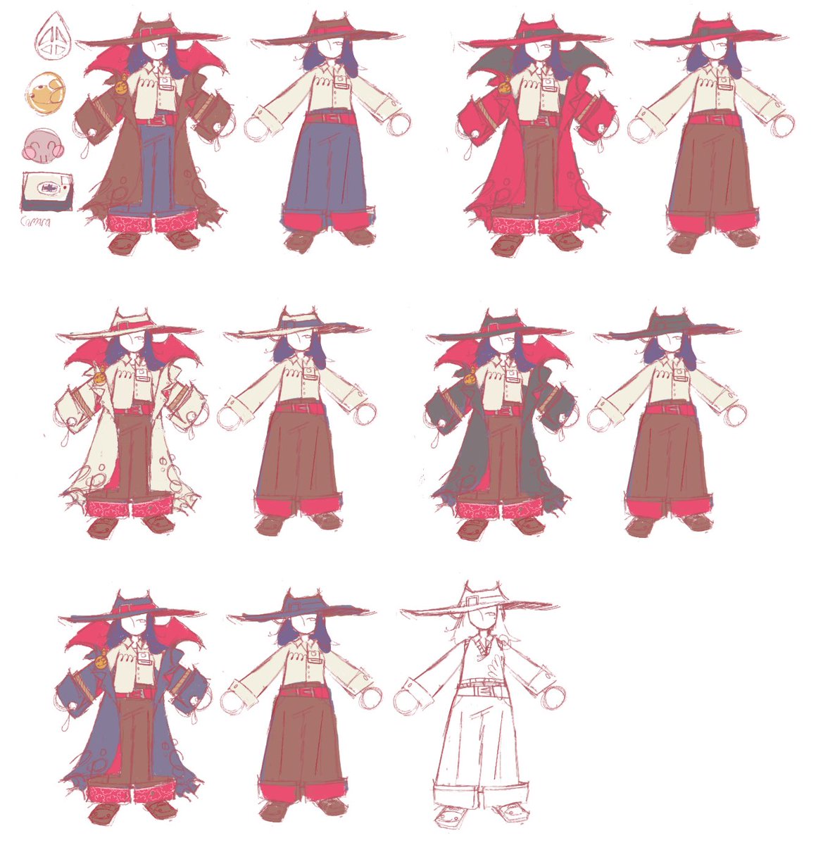 tengo la intención de hacer un diseño más lindo para mi oc jean así que hice estas pruebas de colores, que recomiendan?