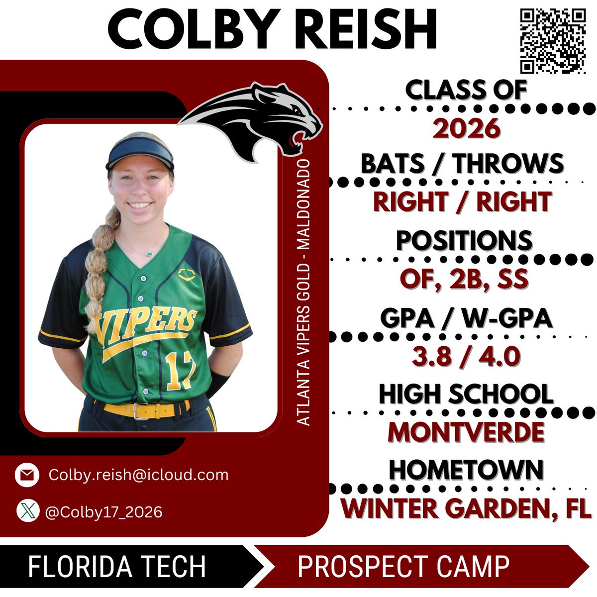 Atlanta Vipers Gold '07 - Maldonado (@07vipers) on Twitter photo Colby Reish isn’t slowing down! Fresh off her trip to Colorado, she’s already back at it, heading straight into 2 full days of work at the Florida Tech Camp.
She's locked in, focused, & ready to show exactly what she’s capable of. Let's go Colby!
<a href="/colby17_2026/">Colby Reish</a> <a href="/FloridaTechSB/">Florida Tech Softball</a> Colby Reish isn’t slowing down! Fresh off her trip to Colorado, she’s already back at it, heading straight into 2 full days of work at the Florida Tech Camp.
She's locked in, focused, & ready to show exactly what she’s capable of. Let's go Colby!
<a href="/colby17_2026/">Colby Reish</a> <a href="/FloridaTechSB/">Florida Tech Softball</a>
