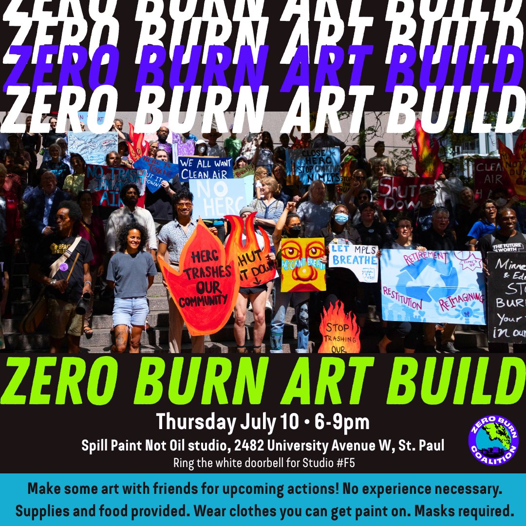zeroburnmn's tweet image. THIS THURS: Make some art with friends as we gear up for a big push this summer!
🗓 Thurs July 10: 6-9pm
📍2482 University Ave W, St. Paul
Ring the white doorbell for Studio #F5